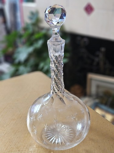 Vintage cut crystal decanter - vintage,