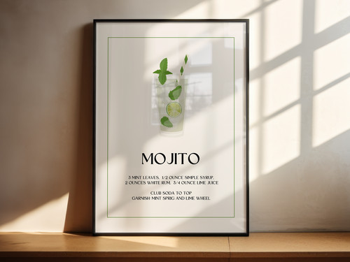 Mojito cocktail poster print - cocktail,