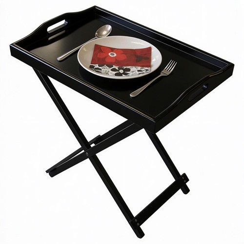 Folding black wooden portable - black,