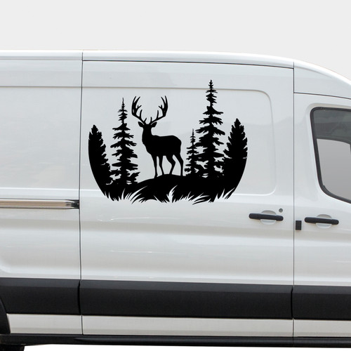 Camper van forest sticker - camper,
