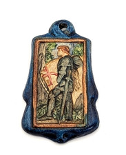 Compton Pottery Arts & Crafts Jewellery Pendant / Necklace St George & Horse