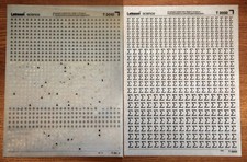 2 sheets of Letraset Science dry transfers, T2010 & T2032, one mint, one used