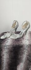 Ladies Size 6/39 Dolcis Occasion Shoes Satin Feel 4 Inch Stiletto Heels Silver