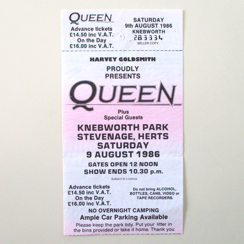 Queen knebworth ticket - queen,