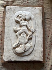 unique figurative erotica Indian plaster cast wall art 5" x 7" plaque 