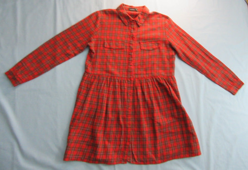 Boohoo size red tartan - size,