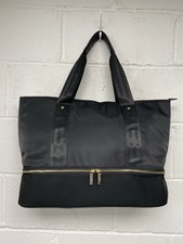 Accessorize Black Alice Vegan Weekend Bag With Gold Zips 2 Compartment PK