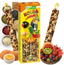 2x Large Parakeet Eggs + Fruits Sticks Parrots Bird Food Parrot Cockatiel Treats