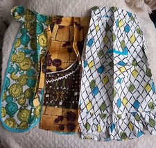 joblot 3x Vtg 40s 50s Cotton waist tie Aprons pinny mint condition pockets 