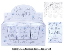 WHITE HEART CONFETTI - Wedding Party Event Favours Biodegradable and Colour Fast