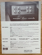 1958 Original ad / brochure / spec sheet Marantz Model 7 and 8B w/ dealer stamp