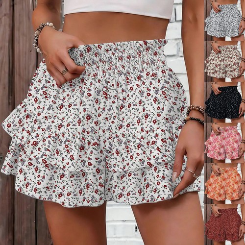 Ladies ruffle shorts mini - uk,