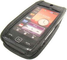 caseroxx Leather-Case with belt clip for Samsung GT-S5230 Star in black made of 