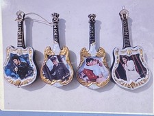 Elvis Small Hanging Guitar Ornaments x4 *AS NEW*