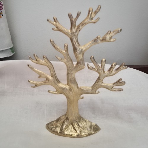 Vtg metal jewelry tree cast - vtg,