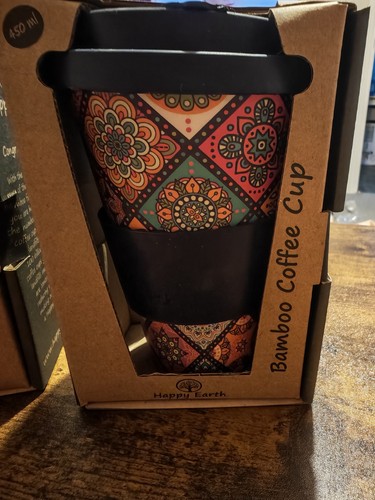 Happy earth bamboo coffee cup - happy,