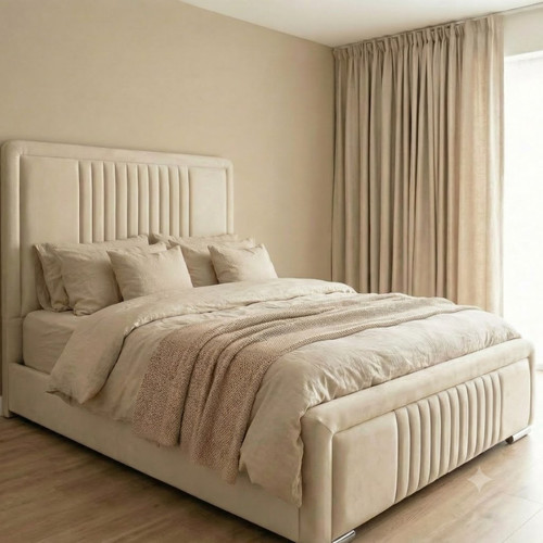 Panel lined bed frame plush - frame,