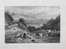 1875 Antique Print; Moulin Huet Bay, Guernsey after Birket Foster
