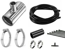 Dump Valve Fitting Kit 63mm Alloy T-Piece for 25mm BOV - BLACK Silicone 2.5"