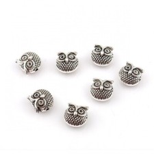 Tibetan silver chubby owl - silver,
