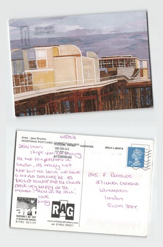 Postcard worthing pier art - postcard,