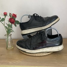 Mens Dr Marten Gabe Black Leather Patent Wingtip Brogue + White Soles UK12 EU47