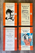 4 x Vintage Orange Penguin books for display / decoration.