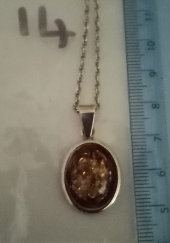 Amber pendant sterling - sterling, silver