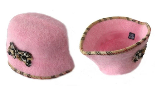 New womens angora hat pink - pink, (