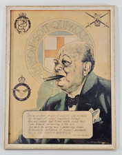 Framed Winston Churchill Ephemera, Frank Bellamy