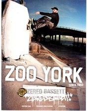 SKATEBOARDING MAGAZINE ADVERT 11X9" ZOO YORK SINCE 1993 ZERED BASSETT