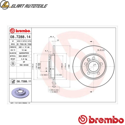 Brake discs 7288 11 - discs, for