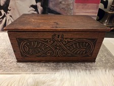 Antique Carved Inlaid Oak