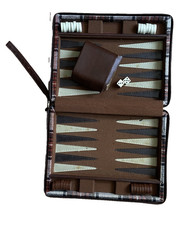 VINTAGE BACKGAMMON SET In ‘Tartan’ Plaid Style Travel Case 70s 80s CHEAP
