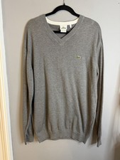 Lacoste Men's V Neck Grey