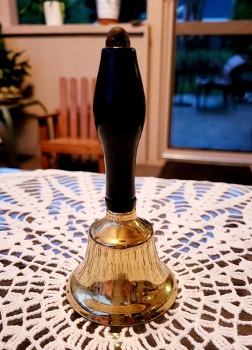 Vintage brass school bell - vintage,