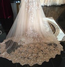 Lace Sequins Wedding Veil With