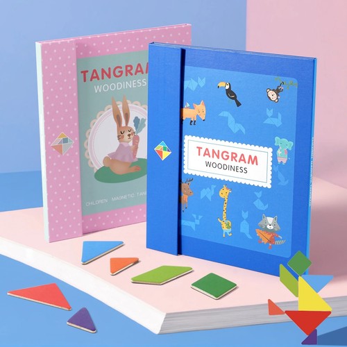 Magnetic wooden tangram puzzle - magnetic,