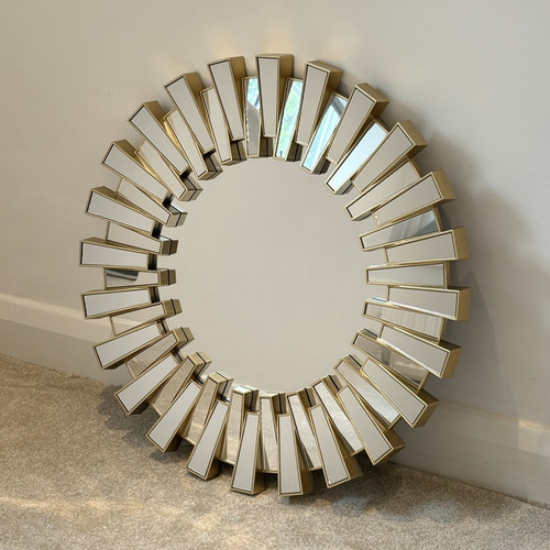Round gold sunburst - sunburst, decorative