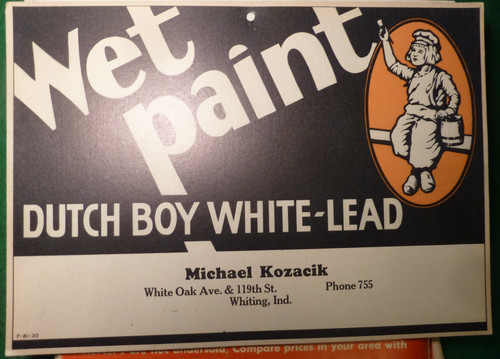 Antique dutch boy wet paint - antique,