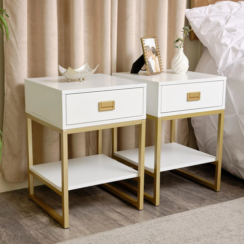 Pair one drawer bedside - of,