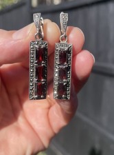 Vintage Marcasite Garnet 925