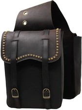 Horse Saddle Bag Western Leather Equestrian Simple Full Grain Trail Tack.