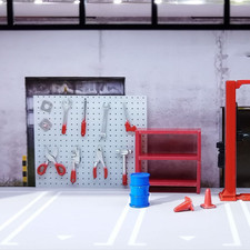 8Pcs 1/64 Garage Tools for