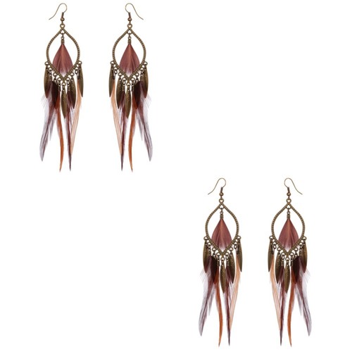 2pcs fashion feather dangle - 2pcs,
