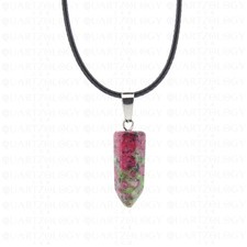 Ruby Zoisite Hexagon Necklace
