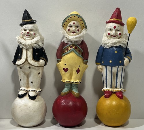 Primitive folk art clowns - folk,