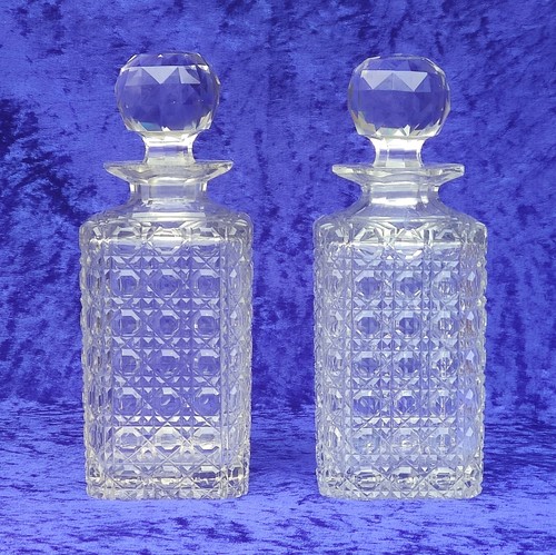 Pair antique hobnail - pair, cut