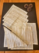 Set of Six Napkins, Copper-Golden Block Printing, Cotton, Christmas Gift