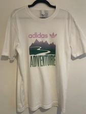 Adidas White Adventure Logo T-shirt Size Medium.